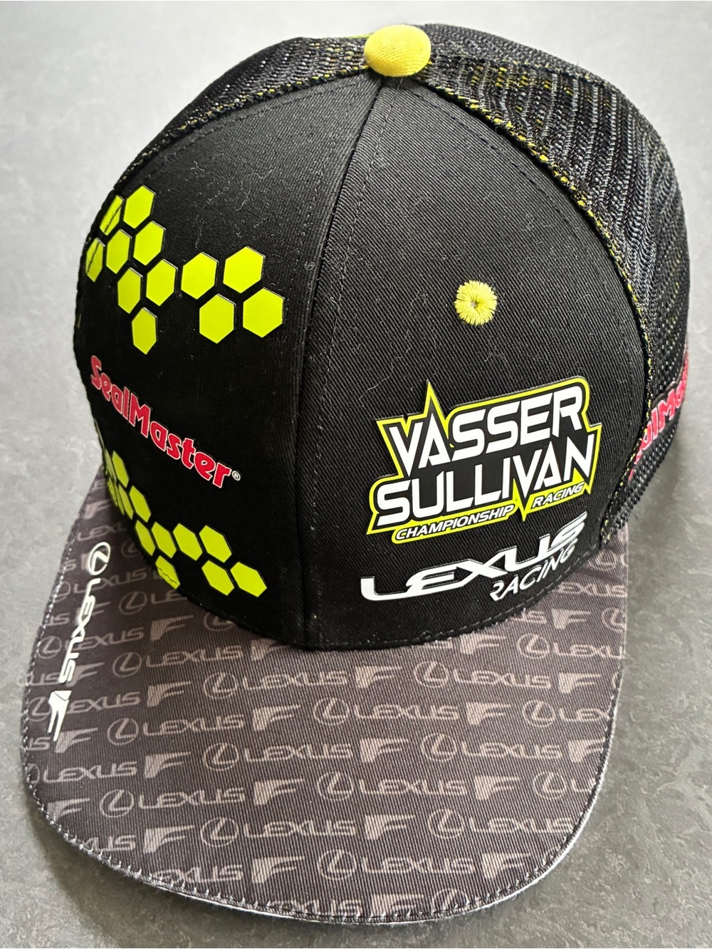 Vasser Sullivan Lexus Racing Black & Yellow Trucker Hat